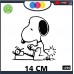 ADESIVO PER AUTO - SNOOPY - COLORE NERO - STICKERS notebook - cane, cani, adesivi cani, STICKERS auto - accessori, stickers, decal Cod 1296
