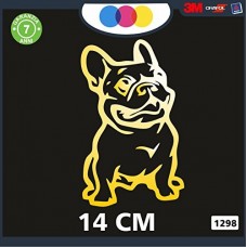 ADESIVO PER AUTO - BULLDOG FRANCESE STICKERS notebook - cane, cani, adesivi cani, STICKERS auto - accessori, stickers, decal Cod 1298 (Oro) ADESIVO PER AUTO - BULLDOG FRANCESE STICKERS notebook - cane, cani, adesivi cani, STICKERS auto - accessori, stickers, decal Cod 1298 (Oro)