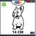 ADESIVO PER AUTO - BULLDOG FRANCESE- STICKERS notebook - cane, cani, adesivi cani, STICKERS auto - accessori, stickers, decal Cod 1299 (Nero)