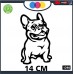 ADESIVO PER AUTO - BULLDOG FRANCESE STICKERS notebook - cane, cani, adesivi cani, STICKERS auto - accessori, stickers, decal Cod 1298 (Nero)