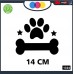ADESIVO PER AUTO - ZAMPA - ZAMPETTA - ORMA - STELLINE - OSSO - ZAMPETTE -STICKERS notebook - cane, cani, adesivi cani, STICKERS auto - accessori, stickers, decal Cod 1324 (Nero)