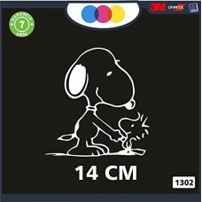 ADESIVO PER AUTO - SNOOPY - Woodstock - COLORE NERO - STICKERS notebook - cane, cani, adesivi cani, STICKERS auto - accessori, stickers, decal Cod.1303 (Bianco)