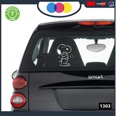ADESIVO PER AUTO - SNOOPY - Woodstock - COLORE NERO - STICKERS notebook - cane, cani, adesivi cani, STICKERS auto - accessori, stickers, decal Cod.1303