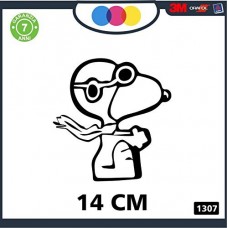 ADESIVO PER AUTO - SNOOPY - AVIATORE- AVIATOR - STICKERS notebook - cane, cani, adesivi cani, STICKERS auto - accessori, stickers, decal Cod.1307 (Nero)