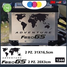 4 ADESIVI BMW ADVENTURE F650 GS - PER BAULETTO - BMW - MOTO - TRAVEL- TRAVELER 1344