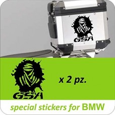 2 ADESIVI BMW - GSA - DAKAR - PER BAULETTO - BMW - MOTO - TRAVEL- TRAVELER -NERO-