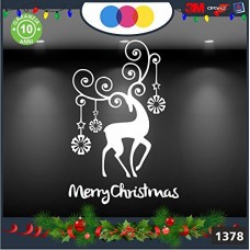 Vetrofanie natalizie e decorazioni di natale - SCRITTA MERRY CHRISTMAS - RENNA E DECORAZIONE\ COLORE:BIANCO - DECORAZIONI NATALIZIE XMAS - STICKERS , decal ,addobbi , natale , christmas Cod 1378 Vetrofanie natalizie e decorazioni di natale - SCRITTA MERRY CHRISTMAS - RENNA E DECORAZIONE\ COLORE:BIANCO - DECORAZIONI NATALIZIE XMAS - STICKERS , decal ,addobbi , natale , christmas Cod 1378