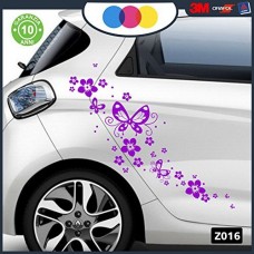 ADESIVI PER AUTO - FIORI E FARFALLE- AUTO MACCHINA - NOVITà!! auto moto camper, stickers, decal VIOLA