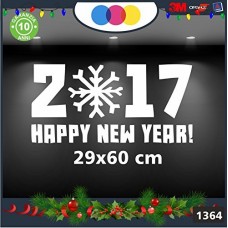 Vetrofanie natalizie e decorazioni di natale - SCRITTA 2017 HAPPY NEW YEAR BIANCO- 29 X 60 CM - DECORAZIONI NATALIZIE XMAS - STICKERS , decal ,addobbi , natale , christmas Cod 1364 Vetrofanie natalizie e decorazioni di natale - SCRITTA 2017 HAPPY NEW YEAR BIANCO- 29 X 60 CM - DECORAZIONI NATALIZIE XMAS - STICKERS , decal ,addobbi , natale , christmas Cod 1364