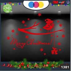 Vetrofanie natalizie e decorazioni di natale - SCRITTA MERRY CHRISTMAS CON RAMO E UCCELLINO\ COLORE:ROSSO - DECORAZIONI NATALIZIE XMAS - STICKERS , decal ,addobbi , natale , christmas Cod 1381-1 Vetrofanie natalizie e decorazioni di natale - SCRITTA MERRY CHRISTMAS CON RAMO E UCCELLINO\ COLORE:ROSSO - DECORAZIONI NATALIZIE XMAS - STICKERS , decal ,addobbi , natale , christmas Cod 1381-1