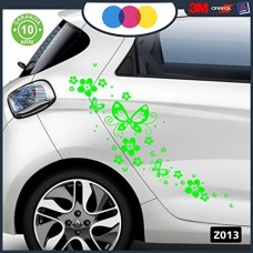 ADESIVI PER AUTO - FIORI E FARFALLE- AUTO MACCHINA - NOVITà!! auto moto camper, stickers, decal (VERDE)