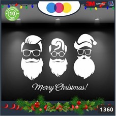 Vetrofanie natalizie e decorazioni di natale - BABBI NATALE HIPSTER - COLORE: BIANCO - DECORAZIONI NATALIZIE - XMAS - STICKERS , decal ,addobbi , natale , christmas ,vertofanie natalizie e decorazioni di natale ,vertofanie natalizie e decorazioni di natal
