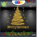 Vetrofanie natalizie e decorazioni di natale - SCRITTA MERRY CHRISTMAS - ALBERO DI NATALE\ COLORE:ORO - DECORAZIONI NATALIZIE XMAS - STICKERS , decal ,addobbi , natale , christmas Cod 1376-2