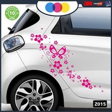ADESIVI PER AUTO - FIORI E FARFALLE- AUTO MACCHINA - NOVITà!! auto moto camper, stickers, decal (FUCSIA)
