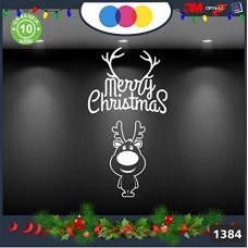 Vetrofanie natalizie e decorazioni di natale - RENNA CARTOON, SCRITTA MERRY CHRISTMAS COLORE:BIANCO - DECORAZIONI NATALIZIE XMAS - STICKERS , decal ,addobbi , natale , christmas Cod 1384 Vetrofanie natalizie e decorazioni di natale - RENNA CARTOON, SCRITTA MERRY CHRISTMAS COLORE:BIANCO - DECORAZIONI NATALIZIE XMAS - STICKERS , decal ,addobbi , natale , christmas Cod 1384