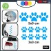 10 zampette adesive ADESIVI PER AUTO MOTO CASCHI - 3 adesivi 5X5 centimetri - 7 adesivi 3X3 centimetri - AUTO MACCHINA - NOVITà!! auto moto camper, stickers, decal Z-001-7 (CELESTE)