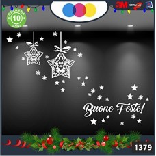 Vetrofanie natalizie e decorazioni di natale - SCRITTA BUONE FESTE ,FIOCCHI DI NEVE E STELLE\ COLORE:BIANCO - DECORAZIONI NATALIZIE XMAS - STICKERS , decal ,addobbi , natale , christmas Cod 1379 Vetrofanie natalizie e decorazioni di natale - SCRITTA BUONE FESTE ,FIOCCHI DI NEVE E STELLE\ COLORE:BIANCO - DECORAZIONI NATALIZIE XMAS - STICKERS , decal ,addobbi , natale , christmas Cod 1379