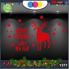 Vetrofanie natalizie e decorazioni di natale - SCRITTA MERRY CHRISTMAS - HAPPY NEW YEAR E RENNA \ COLORE:ROSSO- DECORAZIONI NATALIZIE XMAS - STICKERS , decal ,addobbi , natale , christmas Cod 1377-1 Vetrofanie natalizie e decorazioni di natale - SCRITTA MERRY CHRISTMAS - HAPPY NEW YEAR E RENNA \ COLORE:ROSSO- DECORAZIONI NATALIZIE XMAS - STICKERS , decal ,addobbi , natale , christmas Cod 1377-1