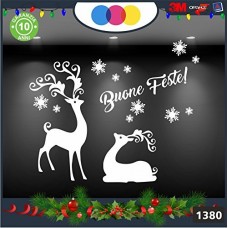 Vetrofanie natalizie e decorazioni di natale - SCRITTA BUONE FESTE ,FIOCCHI DI NEVE E RENNE\ COLORE:BIANCO - DECORAZIONI NATALIZIE XMAS - STICKERS , decal ,addobbi , natale , christmas Cod 1380 Vetrofanie natalizie e decorazioni di natale - SCRITTA BUONE FESTE ,FIOCCHI DI NEVE E RENNE\ COLORE:BIANCO - DECORAZIONI NATALIZIE XMAS - STICKERS , decal ,addobbi , natale , christmas Cod 1380