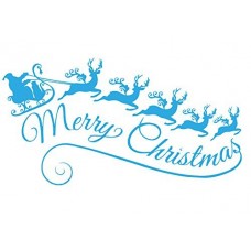 VETROFANIA 60x40 MERRY CHRISTMAS BUON NATALE BABBO NATALE RENNE SLITTA