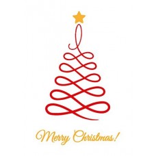 VETROFANIA 60x40 MERRY CHRISTMAS BUON NATALE ALBERO CON STELLA