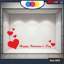 Vetrofania San Valentino - Cuori adesivi - Dimensioni 100X70 cm - rosso - Vetrine per negozi - love, san valentino, stickers, adesivi