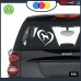 ADESIVO PER AUTO - CANE NEL CUORE - LOVE DOGS - STICKERS - cani, adesivi cani, STICKERS auto - accessori, stickers, decal Cod 925