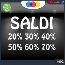 Vetrofanie - SALDI - 20%-30%-40%-50%-60%-70% (BIANCO) ADESIVI VETRINE NEGOZI - Vetrine negozi per saldi, stickers, adesivi Cod.1402 Vetrofanie - SALDI - 20%-30%-40%-50%-60%-70% (BIANCO) ADESIVI VETRINE NEGOZI - Vetrine negozi per saldi, stickers, adesivi Cod.1402