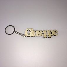 Portachiave in legno con gancio in metallo - personalizzato con nome (Giuseppe)