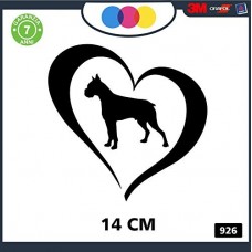ADESIVO PER AUTO - CANE NEL CUORE - LOVE DOGS - STICKERS - cani, adesivi cani, STICKERS auto - accessori, stickers, decal Cod 925 (NERO)