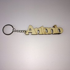 Portachiave in legno con gancio in metallo - personalizzato con nome (Antonio)