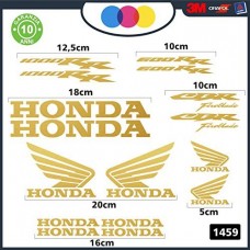 Adesivi Stickers HONDA CBR 600/1000 Kit 16pz vari colori, Moto Cod. 1459 (oro) Adesivi Stickers HONDA CBR 600/1000 Kit 16pz vari colori, Moto Cod. 1459 (oro)