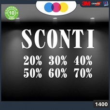 Vetrofanie -SCONTI - 20%-30%-40%-50%-60%-70% (BIANCO) ADESIVI VETRINE NEGOZI - Vetrine negozi per saldi, stickers, adesivi Cod.1400 Vetrofanie -SCONTI - 20%-30%-40%-50%-60%-70% (BIANCO) ADESIVI VETRINE NEGOZI - Vetrine negozi per saldi, stickers, adesivi Cod.1400