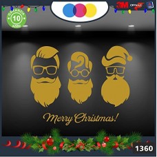 Vetrofanie natalizie e decorazioni di natale - BABBI NATALE - COLORE: ORO - DECORAZIONI NATALIZIE - XMAS - STICKERS , decal ,addobbi , natale , christmas ,vertofanie natalizie e decorazioni di natale ,vertofanie natalizie e decorazioni di natale Cod 1360-