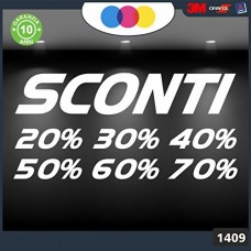 Vetrofanie - SCONTI- 20%-30%-40%-50%-60%-70% (BIANCO) ADESIVI VETRINE NEGOZI - Vetrine negozi per saldi, stickers, adesivi Cod.1409 Vetrofanie - SCONTI- 20%-30%-40%-50%-60%-70% (BIANCO) ADESIVI VETRINE NEGOZI - Vetrine negozi per saldi, stickers, adesivi Cod.1409