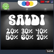 Vetrofanie - SALDI - 20%-30%-40%-50%-60%-70% (BIANCO) ADESIVI VETRINE NEGOZI - Vetrine negozi per saldi, stickers, adesivi Cod.1414 Vetrofanie - SALDI - 20%-30%-40%-50%-60%-70% (BIANCO) ADESIVI VETRINE NEGOZI - Vetrine negozi per saldi, stickers, adesivi Cod.1414