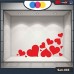 Vetrofania San Valentino - Cuori adesivi - Dimensioni 80X40 cm - rosso - Vetrine per negozi - love, san valentino, stickers, adesivi