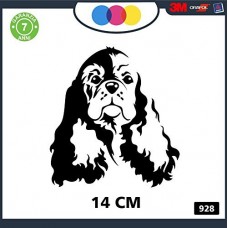 ADESIVO PER AUTO - CANE COCKER - STICKERS - cani, adesivi cani, STICKERS auto - accessori, stickers, decal Cod 928 (bianco) (nero)