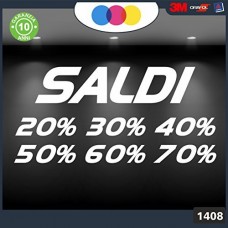 Vetrofanie - SALDI - 20%-30%-40%-50%-60%-70% (BIANCO) ADESIVI VETRINE NEGOZI - Vetrine negozi per saldi, stickers, adesivi Cod.1408 Vetrofanie - SALDI - 20%-30%-40%-50%-60%-70% (BIANCO) ADESIVI VETRINE NEGOZI - Vetrine negozi per saldi, stickers, adesivi Cod.1408