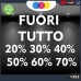 Vetrofanie - FUORI TUTTO - 20%-30%-40%-50%-60%-70% (BIANCO) ADESIVI VETRINE NEGOZI - Vetrine negozi per saldi, stickers, adesivi Cod.1392