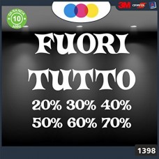 Vetrofanie -FUORI TUTTI - 20%-30%-40%-50%-60%-70% (BIANCO) ADESIVI VETRINE NEGOZI - Vetrine negozi per saldi, stickers, adesivi Cod.1398 Vetrofanie -FUORI TUTTI - 20%-30%-40%-50%-60%-70% (BIANCO) ADESIVI VETRINE NEGOZI - Vetrine negozi per saldi, stickers, adesivi Cod.1398