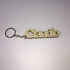 Portachiave in legno con gancio in metallo - personalizzato con nome (Claudio)