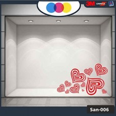 Vetrofania San Valentino - Cuori adesivi - Dimensioni 80X40 cm - rosso - Vetrine per negozi - love, san valentino, stickers, adesivi Vetrofania San Valentino - Cuori adesivi - Dimensioni 80X40 cm - rosso - Vetrine per negozi - love, san valentino, stickers, adesivi