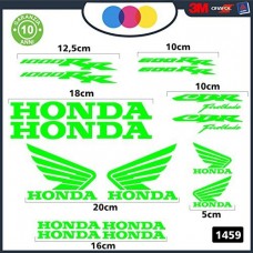 Adesivi Stickers HONDA CBR 600/1000 Kit 16pz vari colori, Moto Cod. 1459 (verde) Adesivi Stickers HONDA CBR 600/1000 Kit 16pz vari colori, Moto Cod. 1459 (verde)