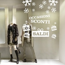 VSD0496 Adesivi Murali - Saldi con neve - Misure 95x90 cm - bianco - Vetrofanie per saldi, vetrine negozi, stickers, adesivi VSD0496 Adesivi Murali - Saldi con neve - Misure 95x90 cm - bianco - Vetrofanie per saldi, vetrine negozi, stickers, adesivi