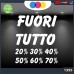 Vetrofanie - FUORI TUTTO - 20%-30%-40%-50%-60%-70% (BIANCO) ADESIVI VETRINE NEGOZI - Vetrine negozi per saldi, stickers, adesivi Cod.1395