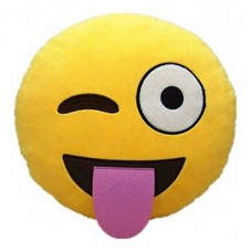 CUSCINO SMILE - LINGUACCIA - Emoji Smiley emoticon rotonda cuscino giocattolo Peluche Car Home Office Cushion Accessori Toy Pillow regalo (Linguaccia)