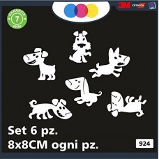 ADESIVO PER AUTO - CANI CARTOON - STICKERS - cani, adesivi cani, STICKERS auto - accessori, stickers, decal Cod 924 (BIANCO)