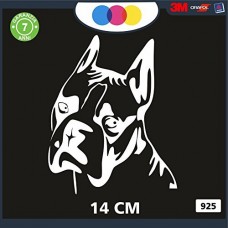 ADESIVO PER AUTO - CANE BOXER - STICKERS - cani, adesivi cani, STICKERS auto - accessori, stickers, decal Cod 925 (BIANCO)