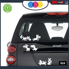 ADESIVO PER AUTO - CANI CARTOON - STICKERS - cani, adesivi cani, STICKERS auto - accessori, stickers, decal Cod 924
